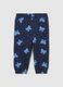 Blue pure cotton girl's trousers with regular fit_1