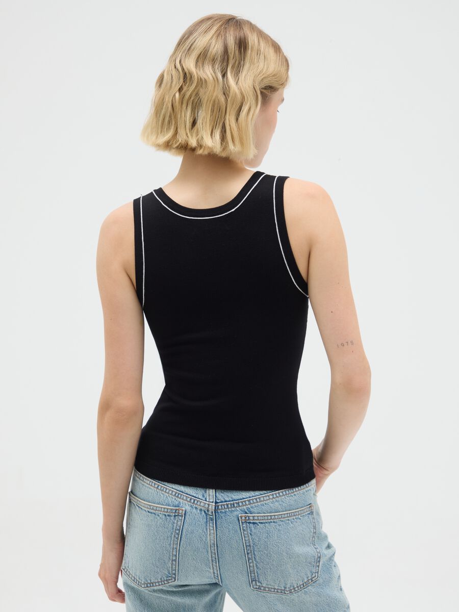 Women's Black Viscose Blend Top Regular Fit_3