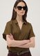 Green short-sleeve pure viscose shirt with oversized fit_0