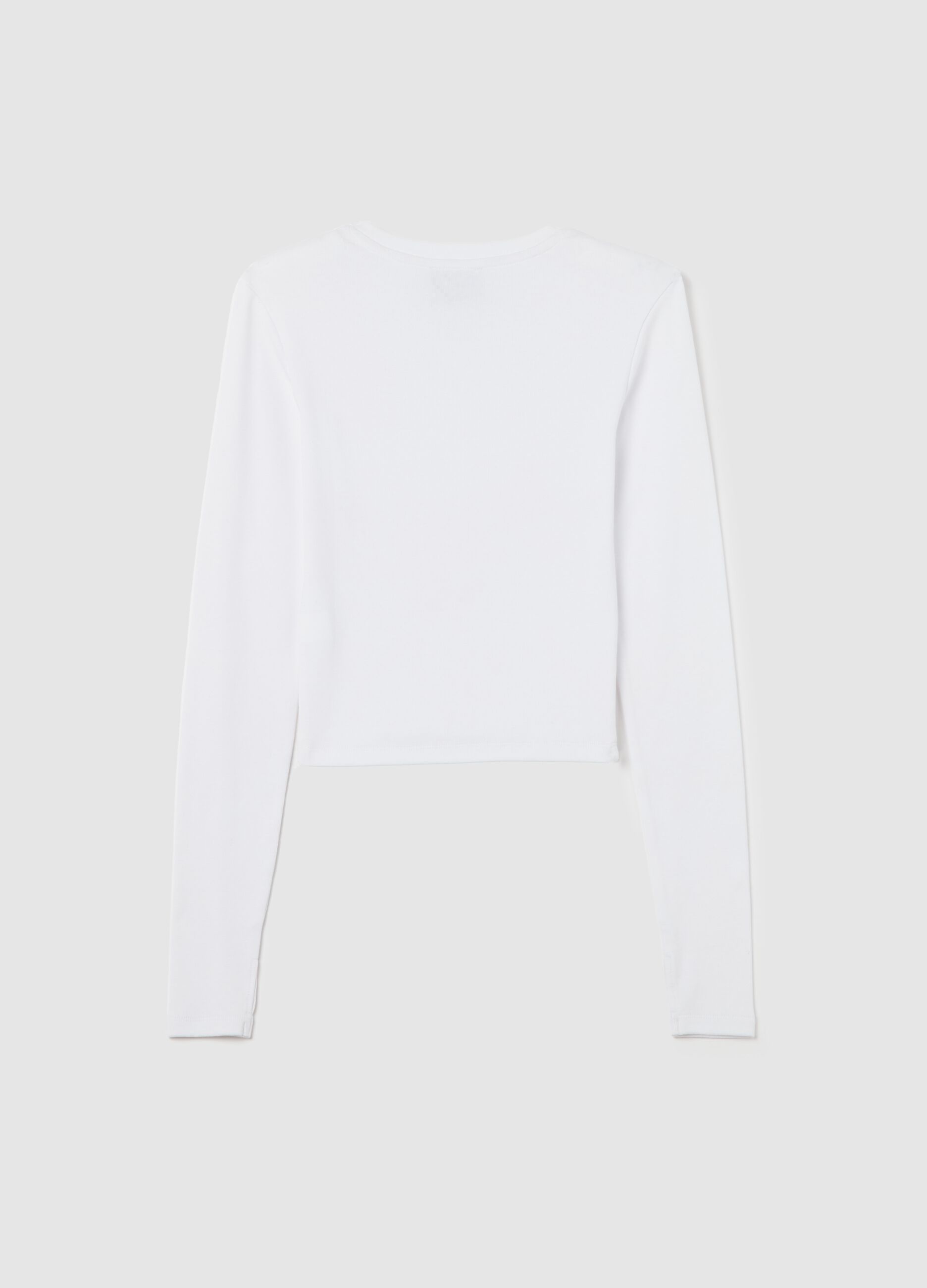 Crop Long-sleeved T-shirt White