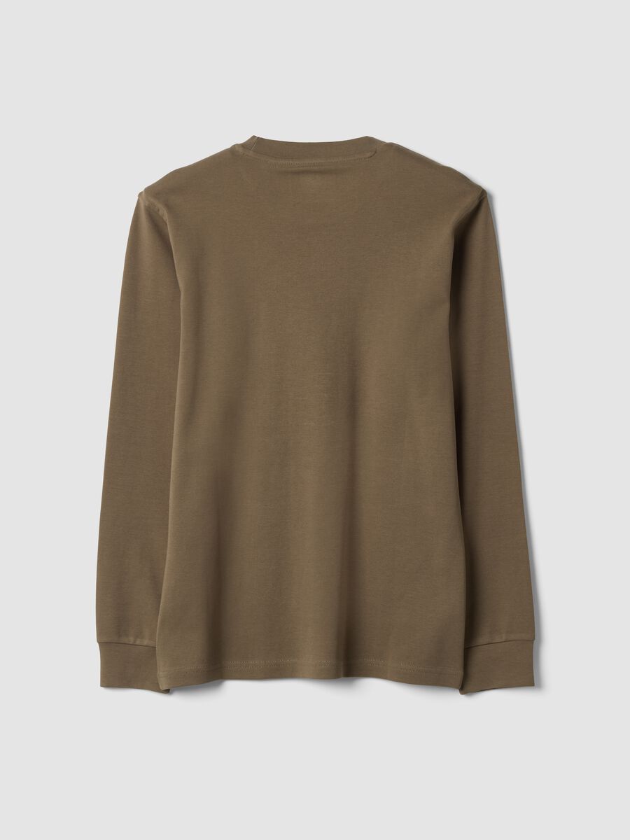 Brown pure cotton crew-neck T-shirt_2