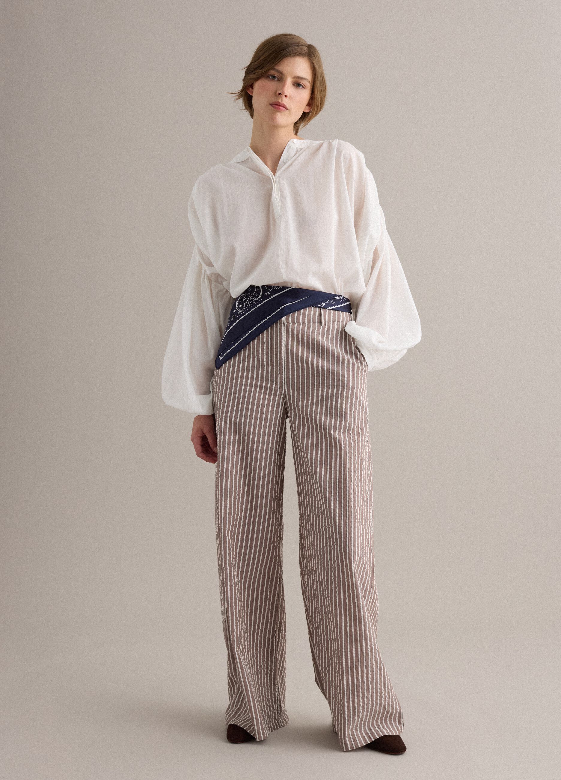 Blue pure cotton bandana regular fit with paisley pattern