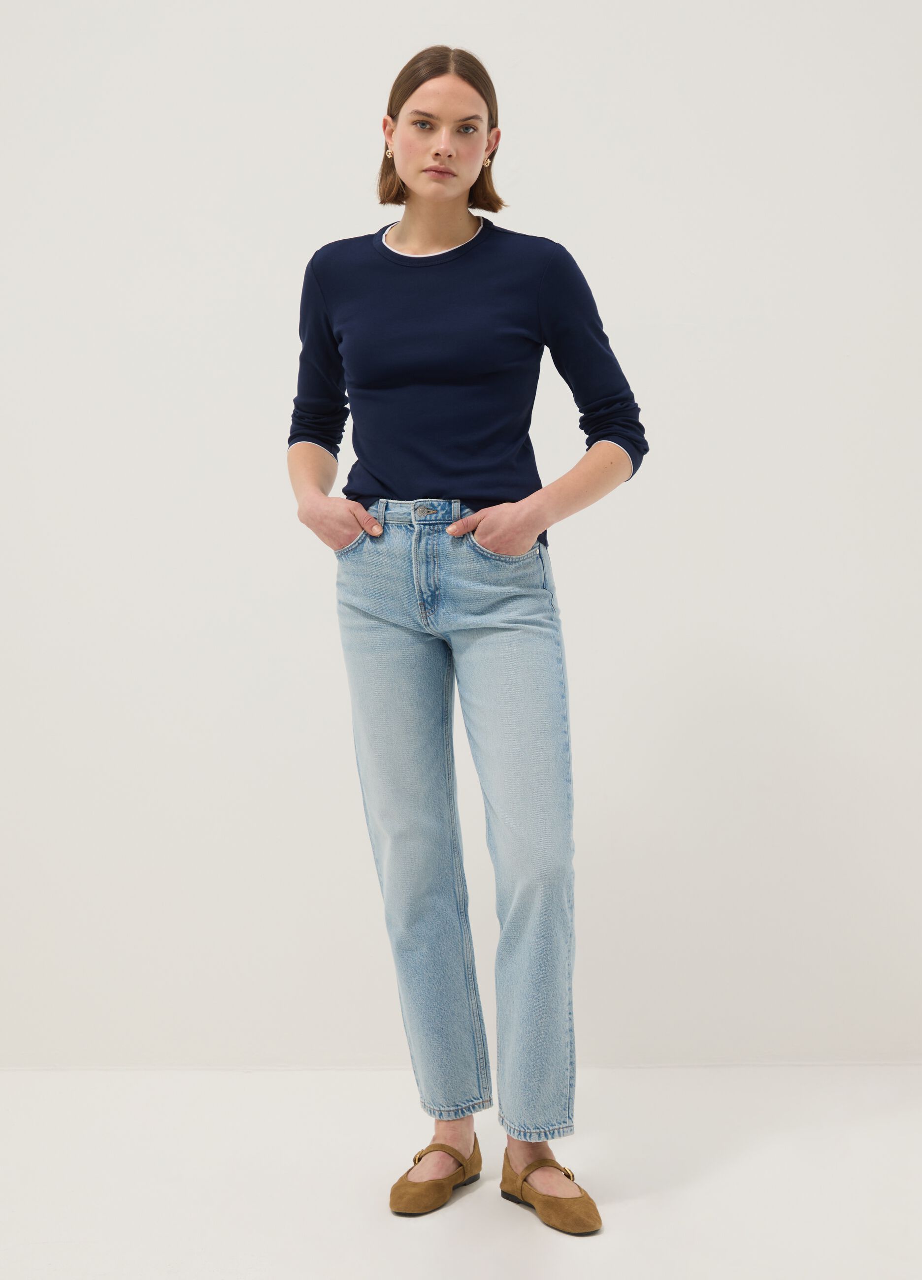 Pure Cotton Blue Long Sleeve Regular Fit Shirt