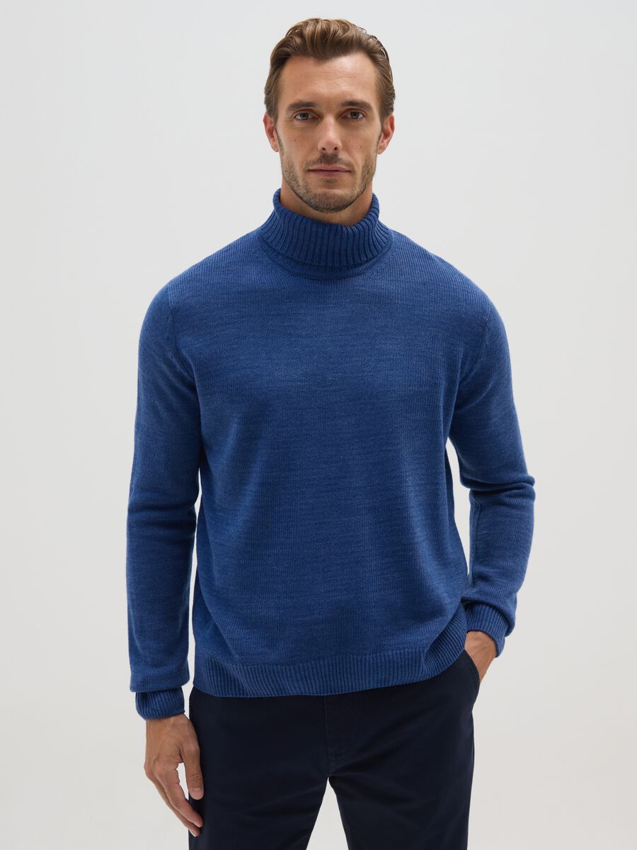Blue Acrylic Turtleneck_0