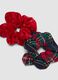 Set di scrunchie rossi in puro cotone a quadri_2