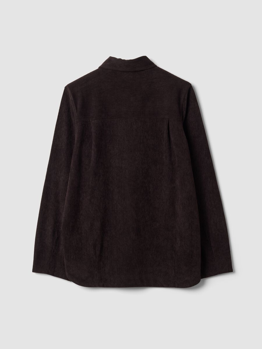 Brown ribbed regular-fit shacket_6