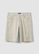 Beige stretch-cotton five-pocket Bermuda shorts_4