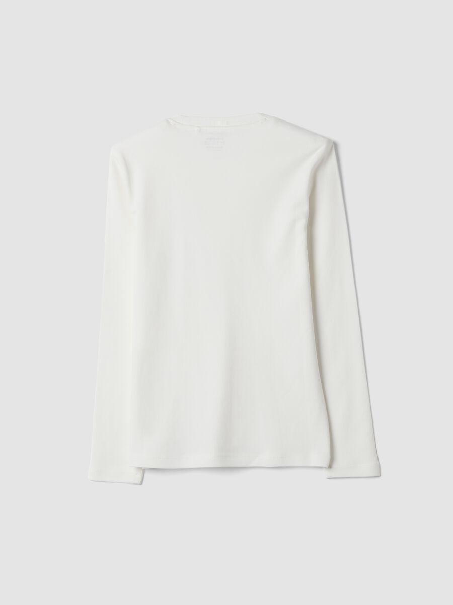 Optic white crew-neck T-shirt in pure organic cotton_6