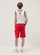 Regular-fit red cotton-blend shorts_1