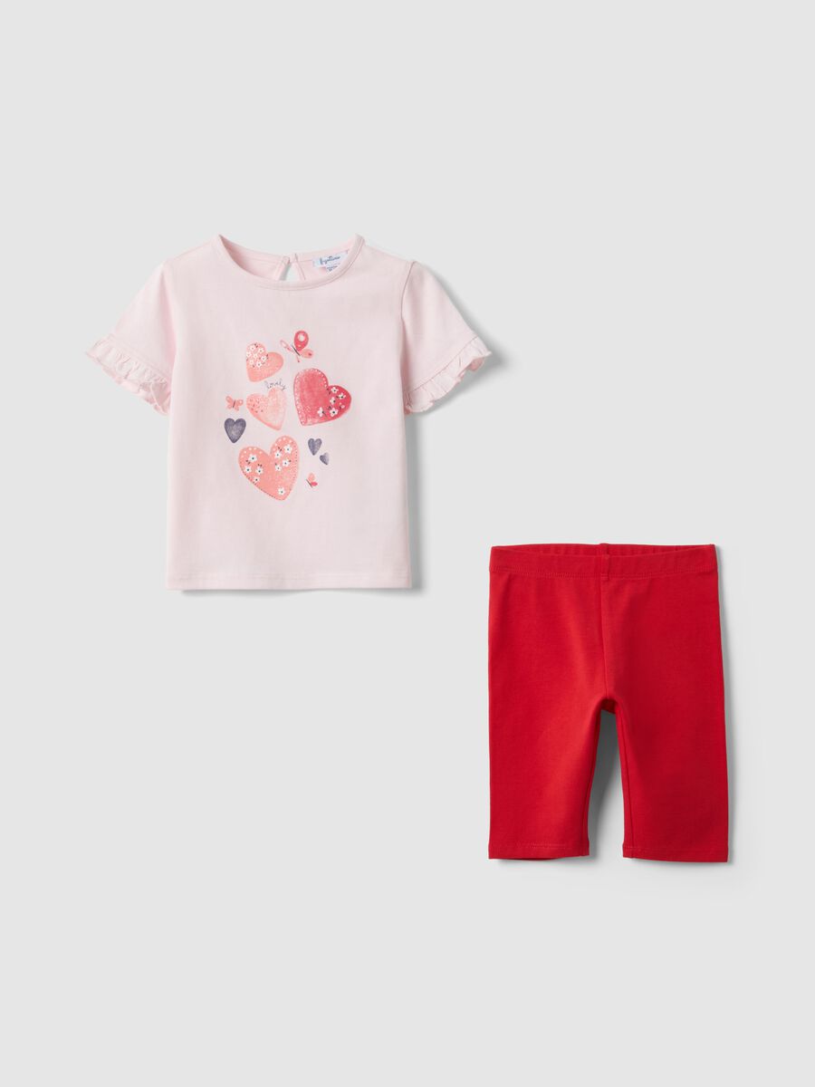 Regular fit girls' multicolor pure cotton set_0