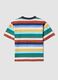 Boys' Regular Fit Multicoloured Striped Pure Cotton T-shirt_4