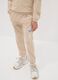 Beige pure cotton joggers with print for boys_2