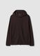 Brown stretch viscose and modal hoodie with crew neck_0