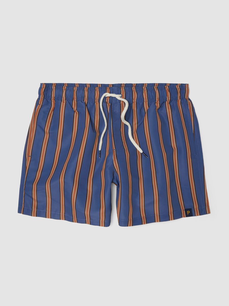 Blue striped swim shorts_4