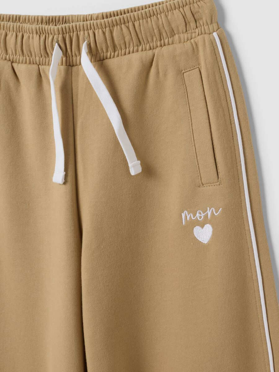 Girls&rsquo; beige wide-leg pure cotton trousers_2