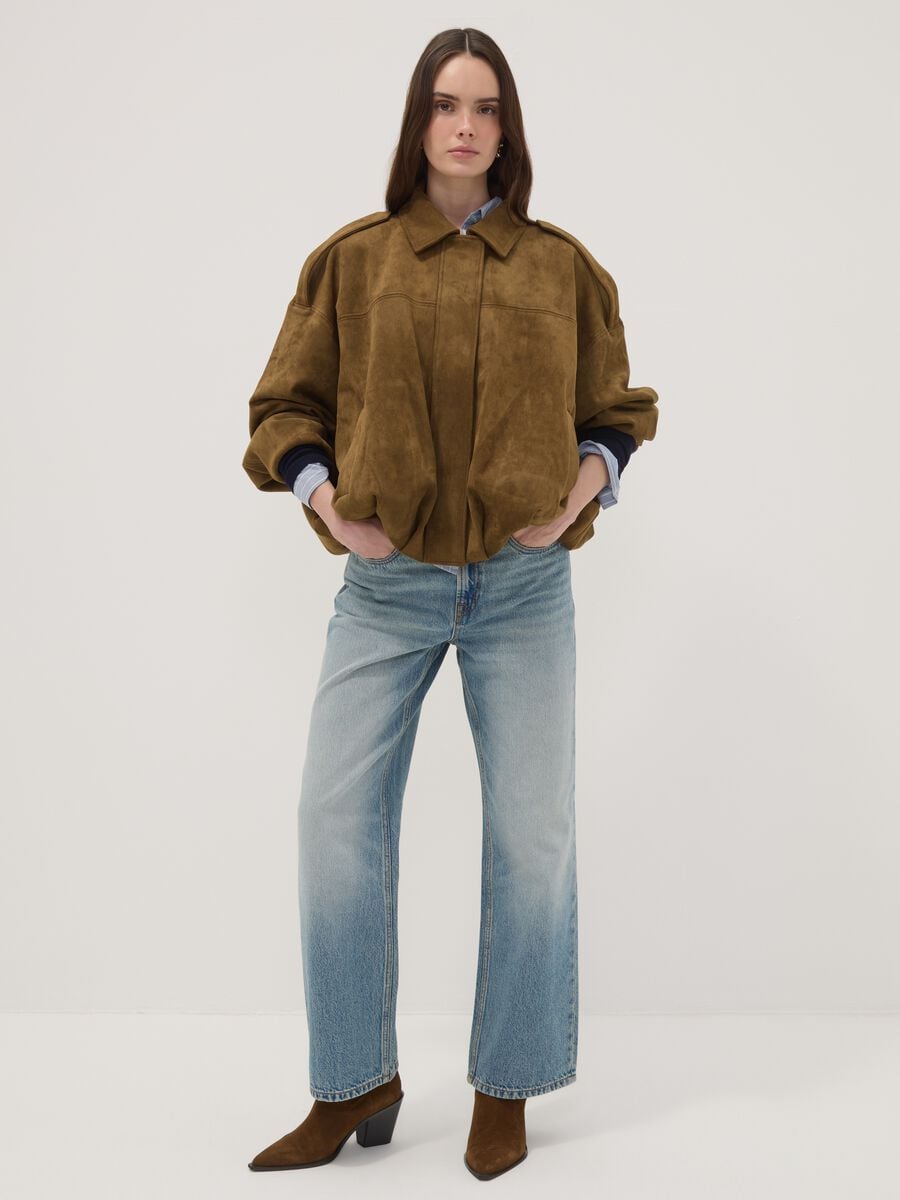 Green stretch-fabric jacket with zip, regular fit_2