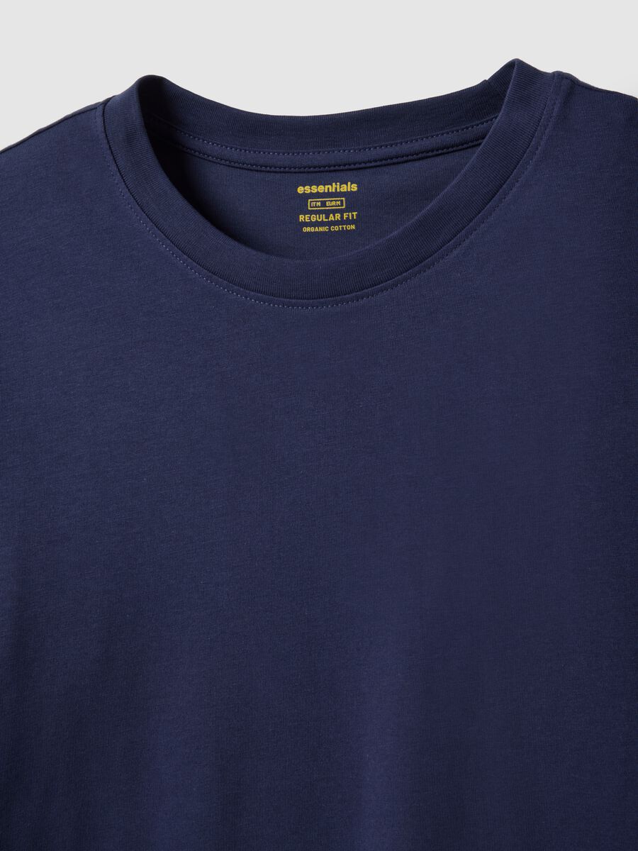 Blaues T-Shirt aus reiner Baumwolle im Regular Fit_5