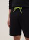 Black cotton-blend Bermuda shorts with elasticated waist, regular fit_3