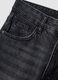 Black pure-cotton skater-fit jeans with rhinestones_1