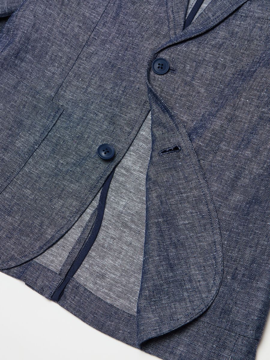 Single-breasted blazer in linen and viscose_2