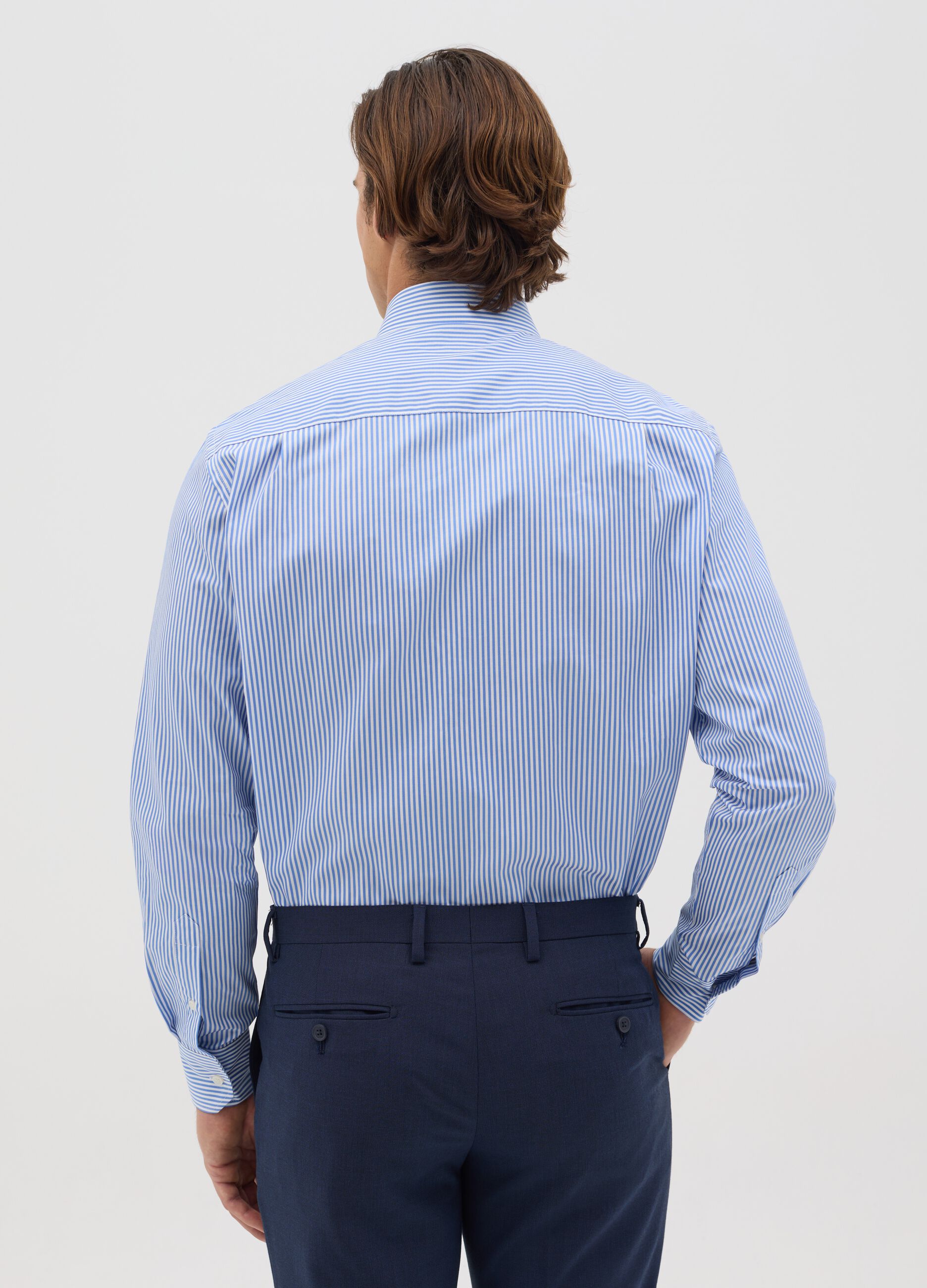 Regular-fit striped easy-iron shirt