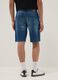 Blaue Denim-Shorts aus elastischem Baumwollmix, Regular Fit_2