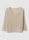 Camisola bege em mistura de viscose e linho_4
