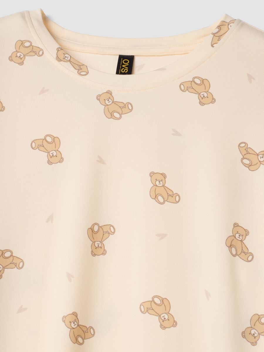 Cream-white stretch fabric crew-neck pyjamas_5