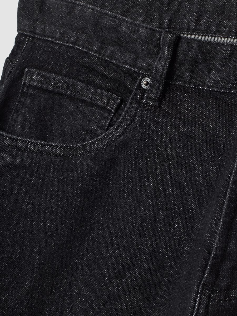 Jeans denim neri in cotone elasticizzato regular fit_1