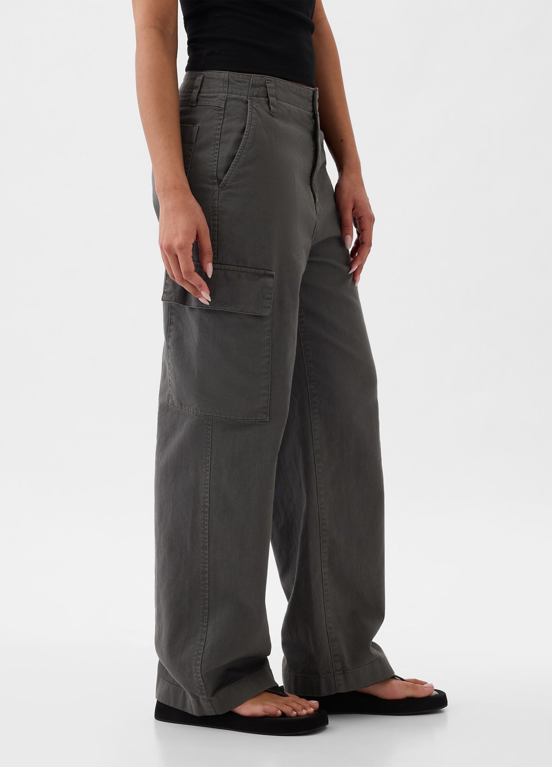 Pantaloni cargo loose fit in cotone