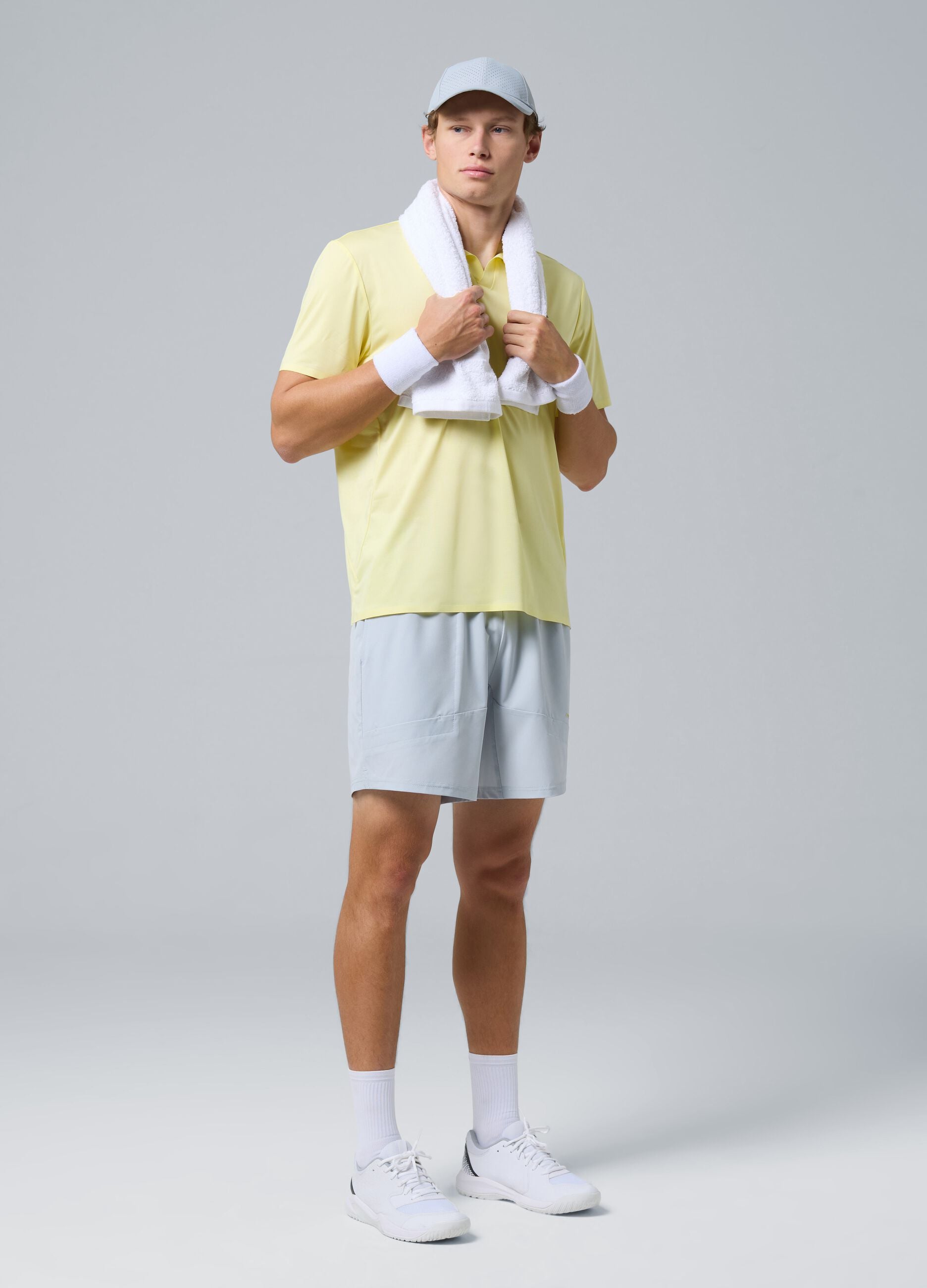 Grey ALTAVIA COURT sports shorts in stretch fabric