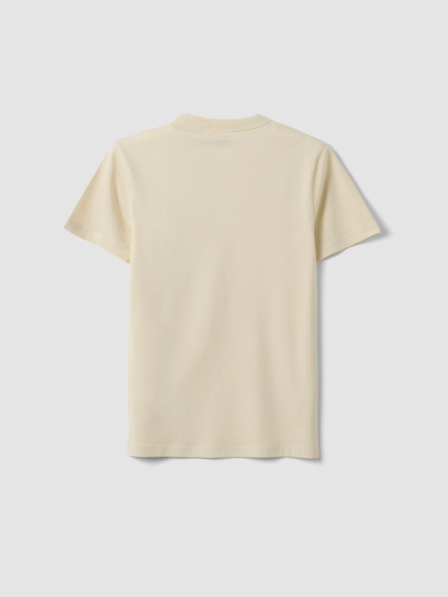 Beiges Jungen-T-Shirt aus reiner Baumwolle im Regular Fit_4