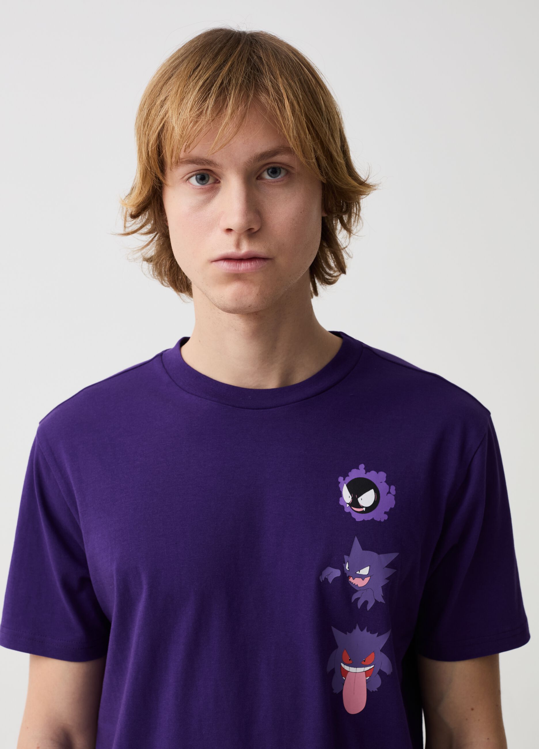 T-shirt in cotone con stampa Pokemon Gengar