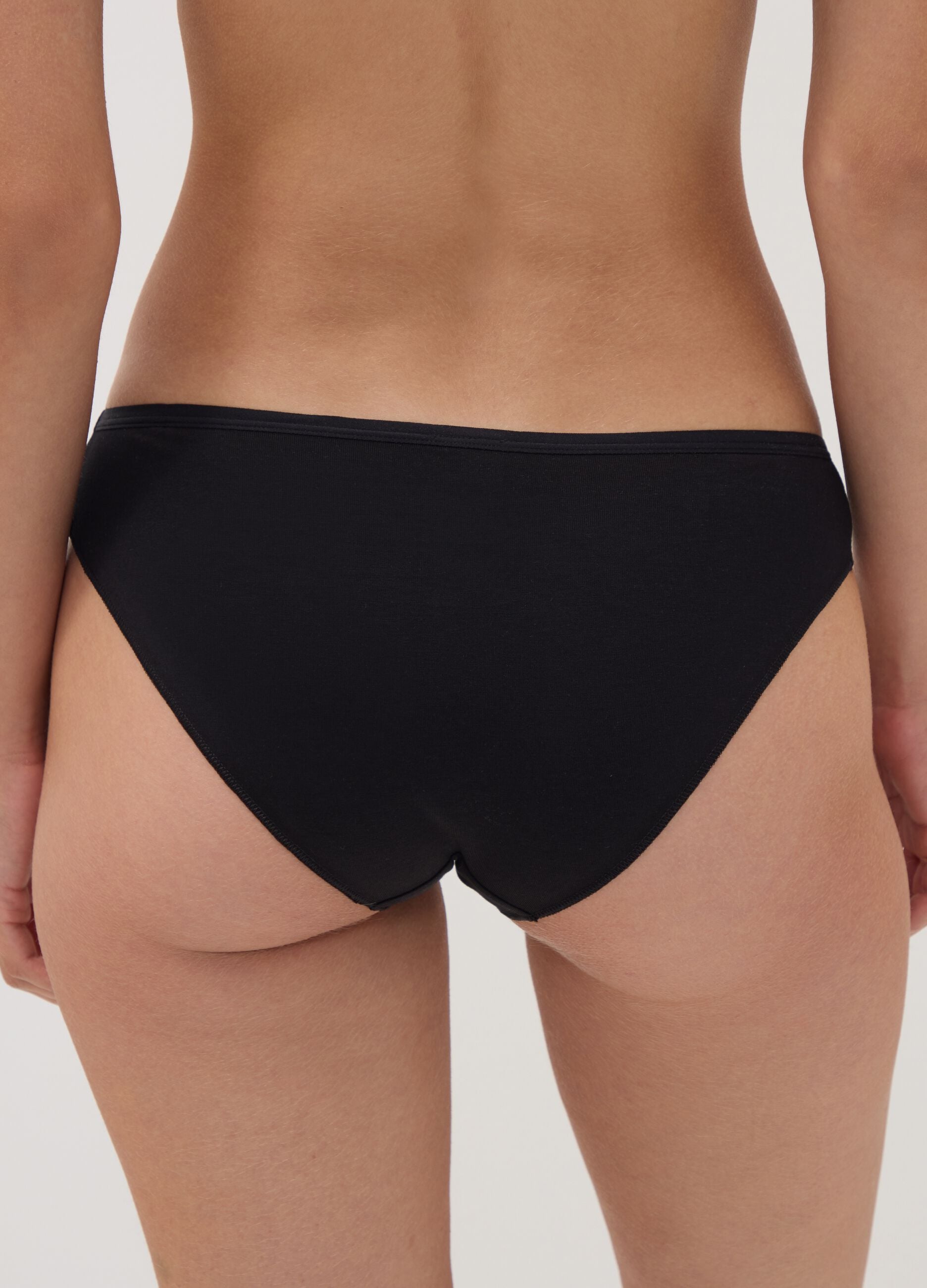 Five-pack of black and white polka-dot stretch cotton briefs