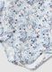 Body branco de algod&atilde;o org&acirc;nico para beb&eacute; menina com gola com folhos e estampado floral_3