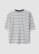Blaues gestreiftes Boxy-Fit-T-Shirt aus reiner Baumwolle_5