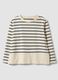 White cotton-stretch top with blue stripes, regular fit_4
