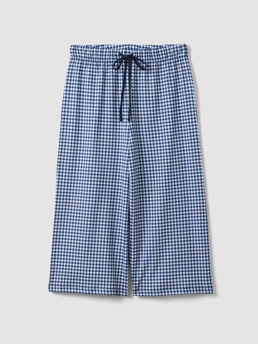 Multicolour check pure cotton pyjama shorts regular fit_4