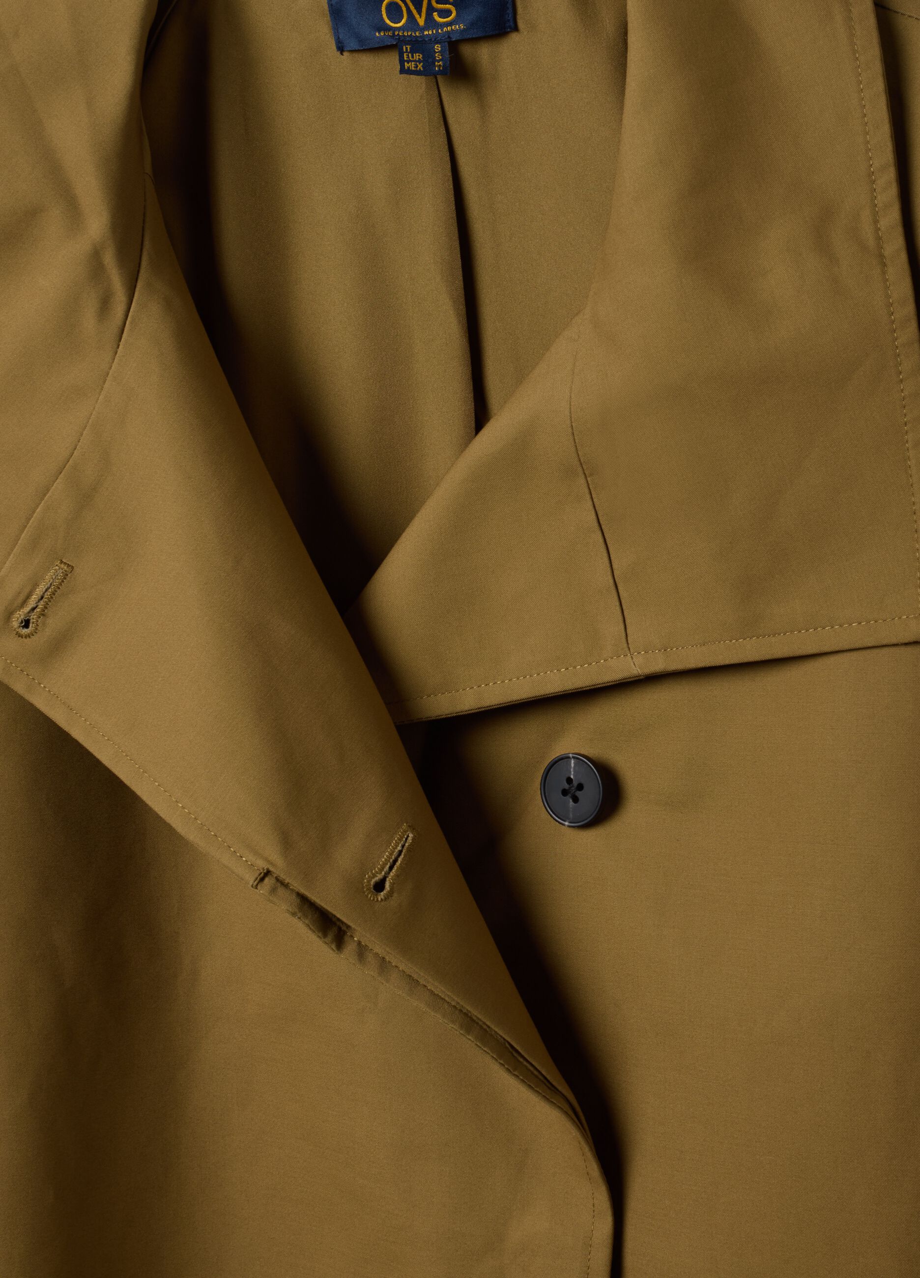 Green pure cotton jacket with buttons, regular fit