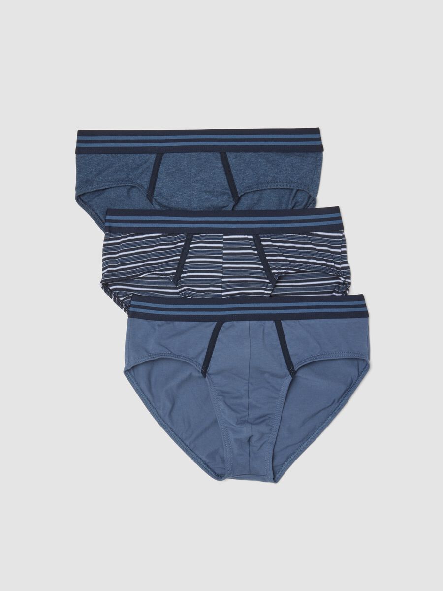 Men&rsquo;s multicolour jersey briefs 3-pack in stretch organic cotton_0