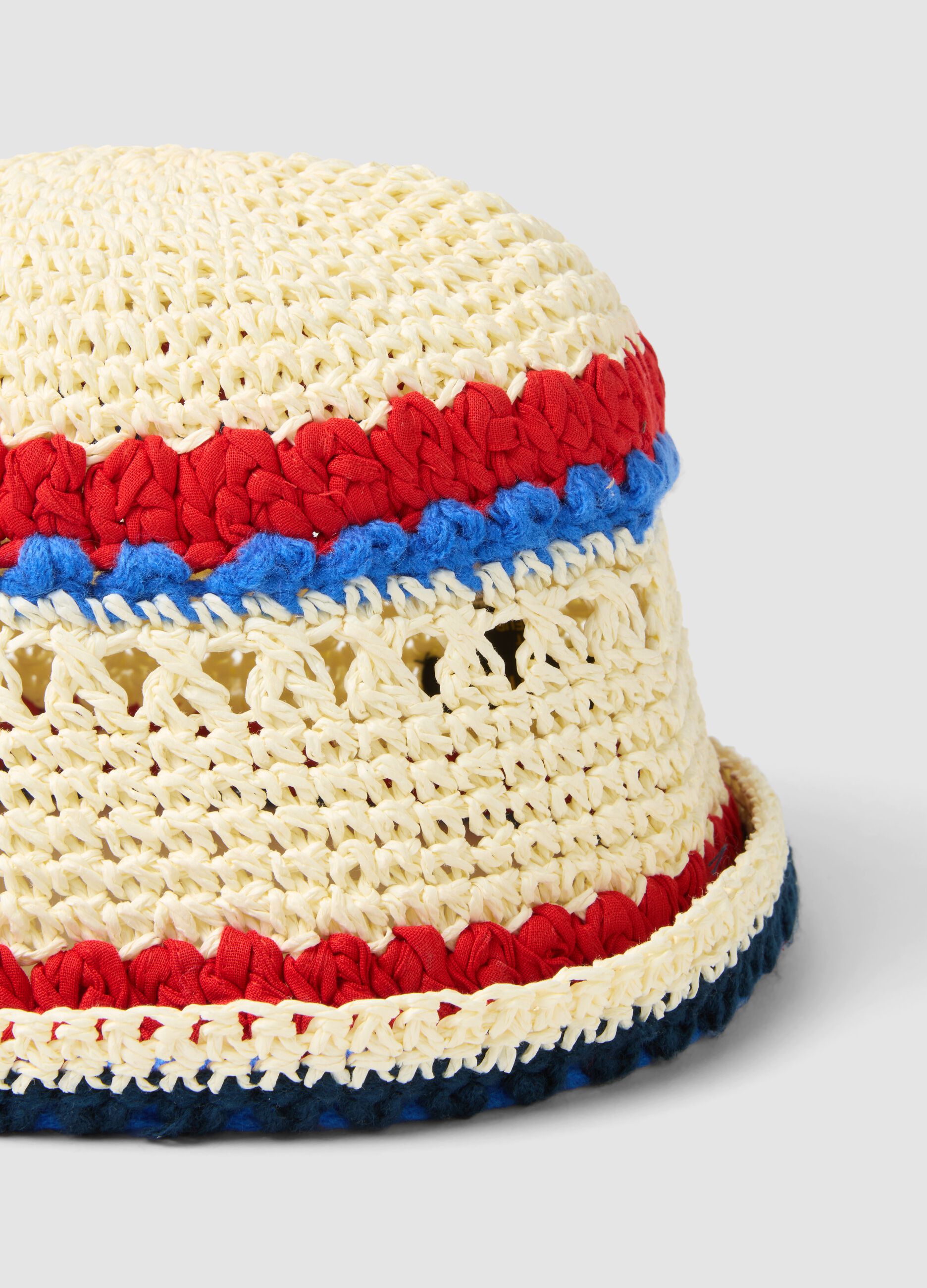 Multicolor-Bucket-Hat aus Papier- und Baumwollmix