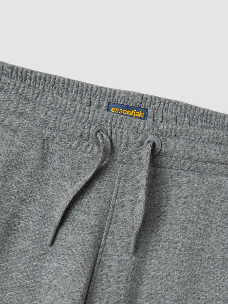 Grey marl joggers in organic cotton and viscose blend_1