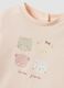 Pink organic cotton crew-neck top with little animal print_2