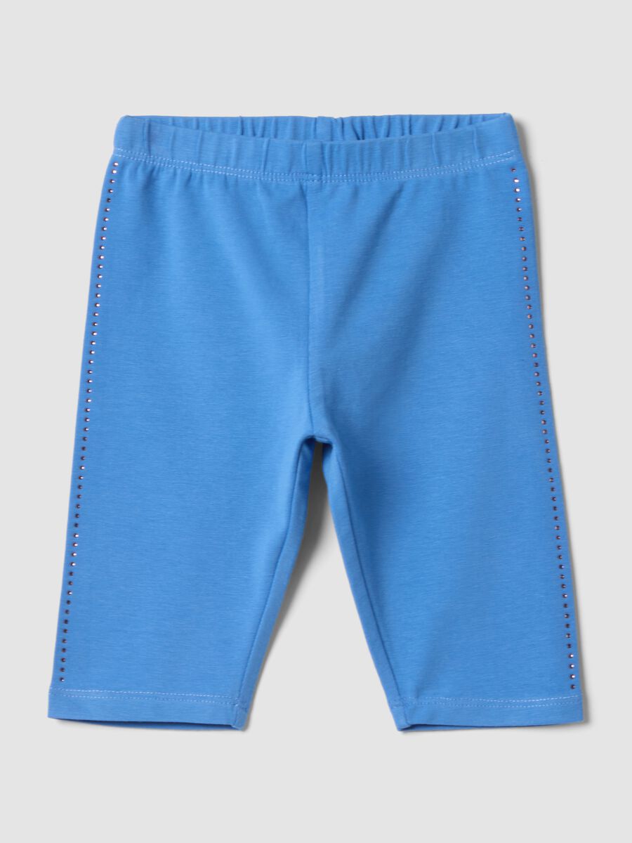 Hellblaue Slim-Fit-Leggings aus elastischer Bio-Baumwolle f&uuml;r M&auml;dchen_0