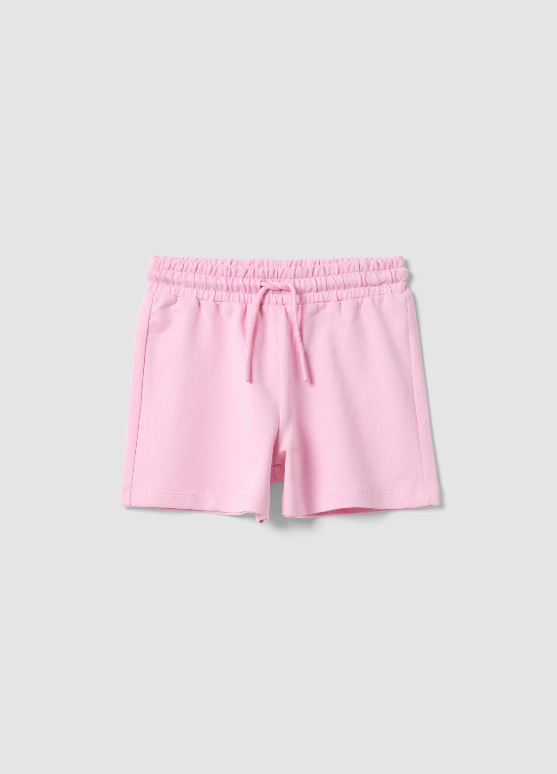 Girls&rsquo; pink pure cotton regular-fit shorts
