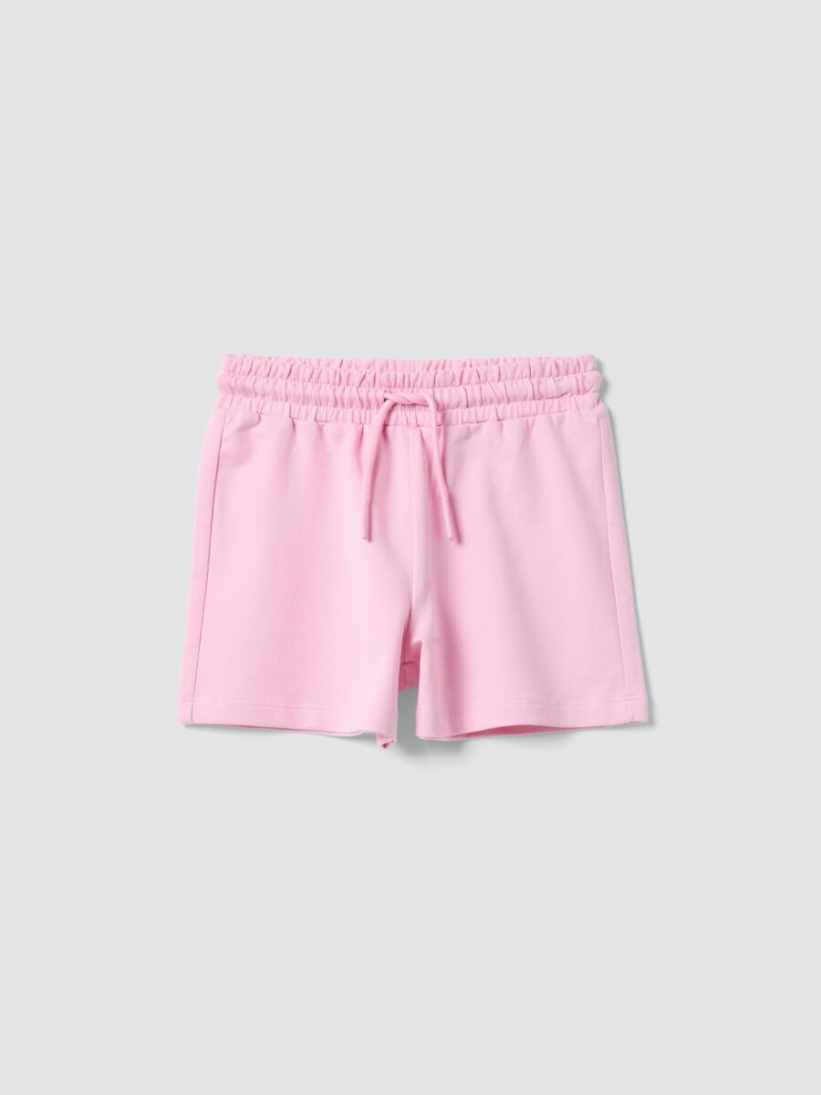 Girls&rsquo; pink pure cotton regular-fit shorts_0