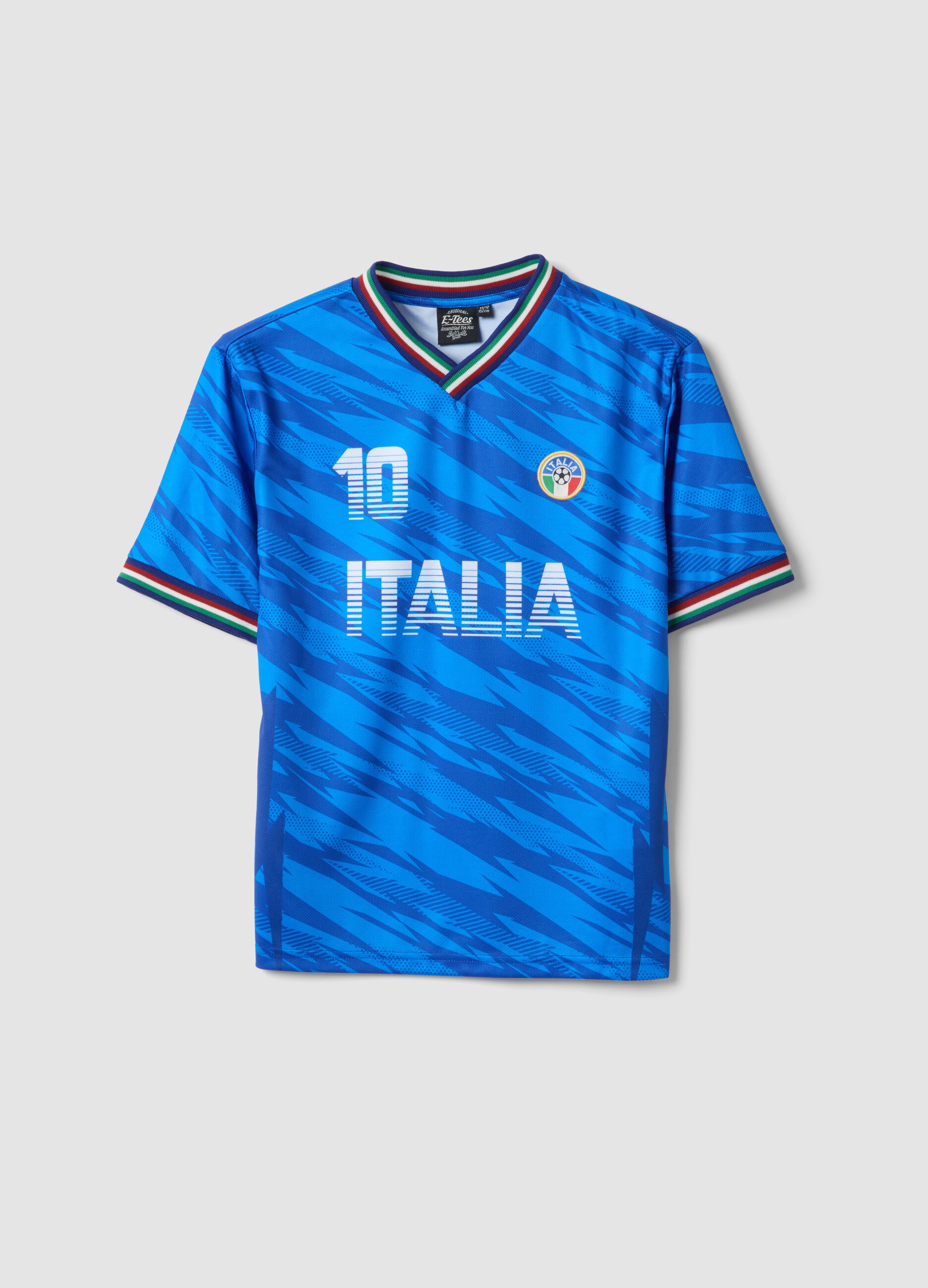 &Pi;&alpha;&iota;&delta;&iota;&kappa;ό T-shirt &Iota;&tau;&alpha;&lambda;ί&alpha; Azzurri &kappa;&omicron;&nu;&tau;&omicron;&mu;ά&nu;&iota;&kappa;&omicron;, oversized &epsilon;&phi;&alpha;&rho;&mu;&omicron;&gamma;ή