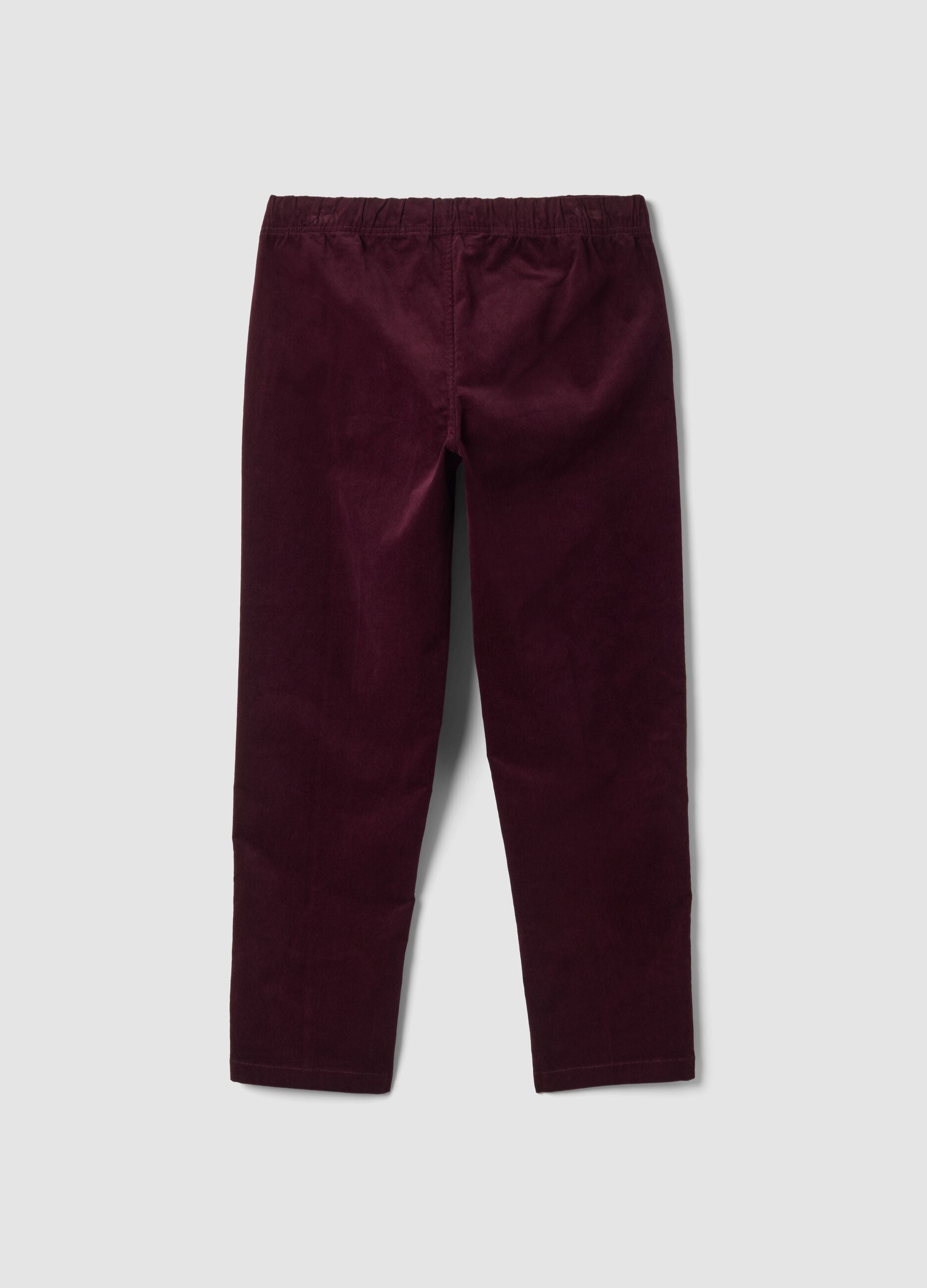 Pantaloni viola in cotone elasticizzato wide leg
