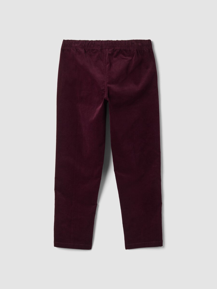 Pantaloni viola in cotone elasticizzato wide leg_2