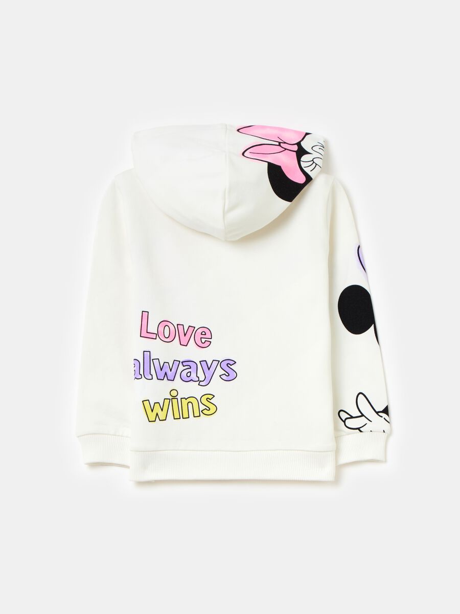 Full-zip sweatshirt with hood and Minnie Mouse print_1